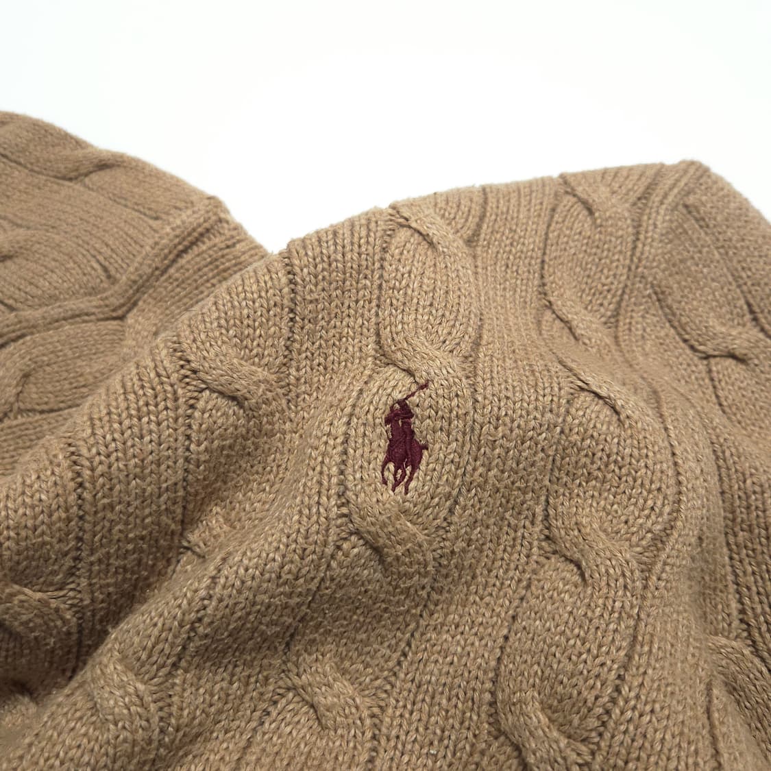 폴로 랄프로렌 케이블 꽈배기 니트 스웨터 브라운 상품이미지5