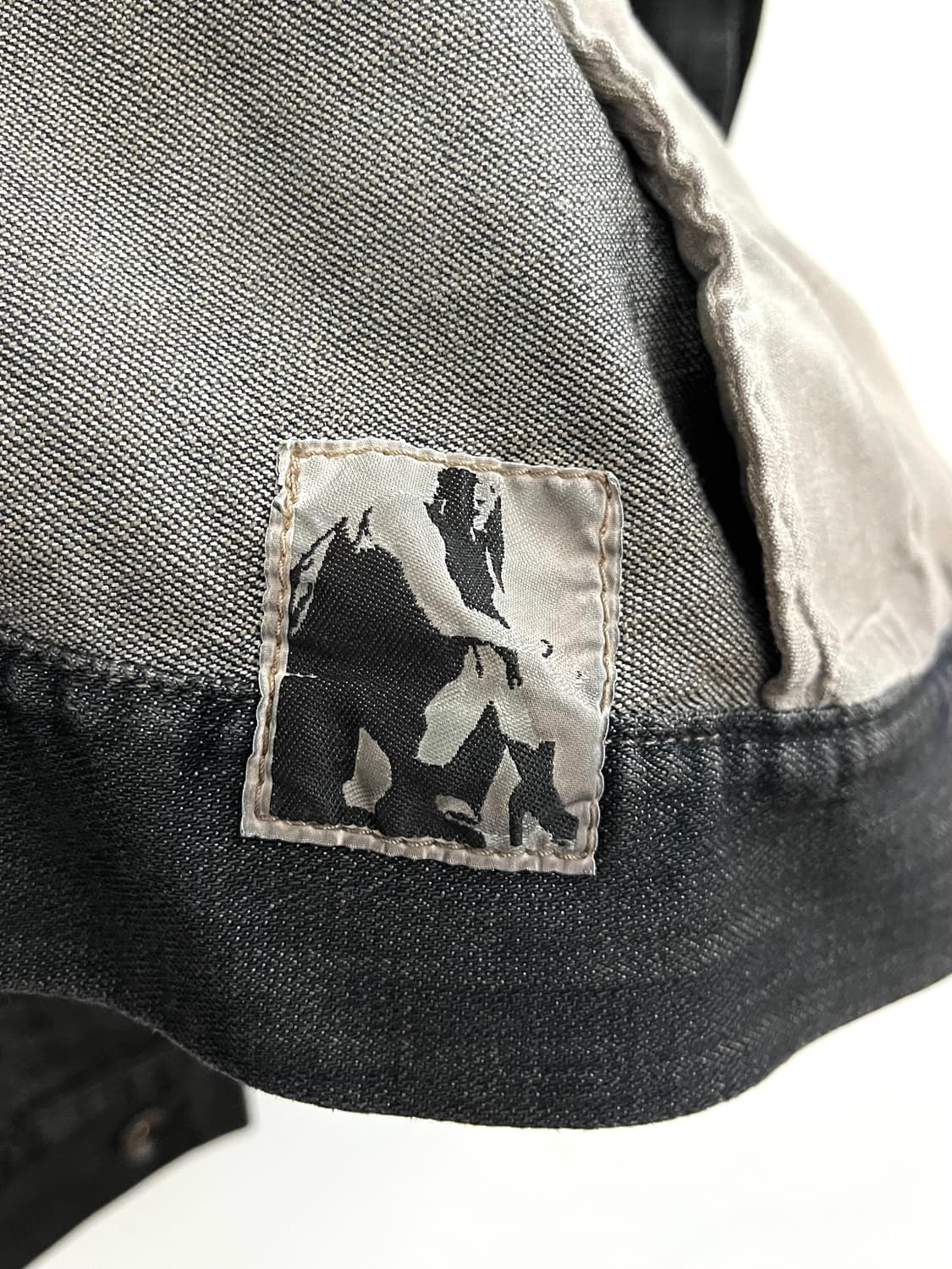 릭오웬스 2011 데님 레더 하이넥 드레이프 자켓 상품이미지6