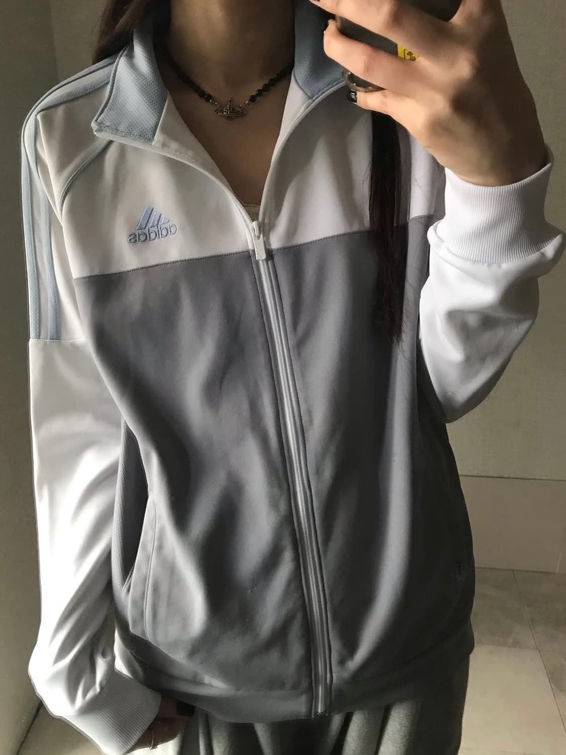 아디다스 하늘 스카이블루 시나모롤 집업 져지 트랙탑 상품이미지4