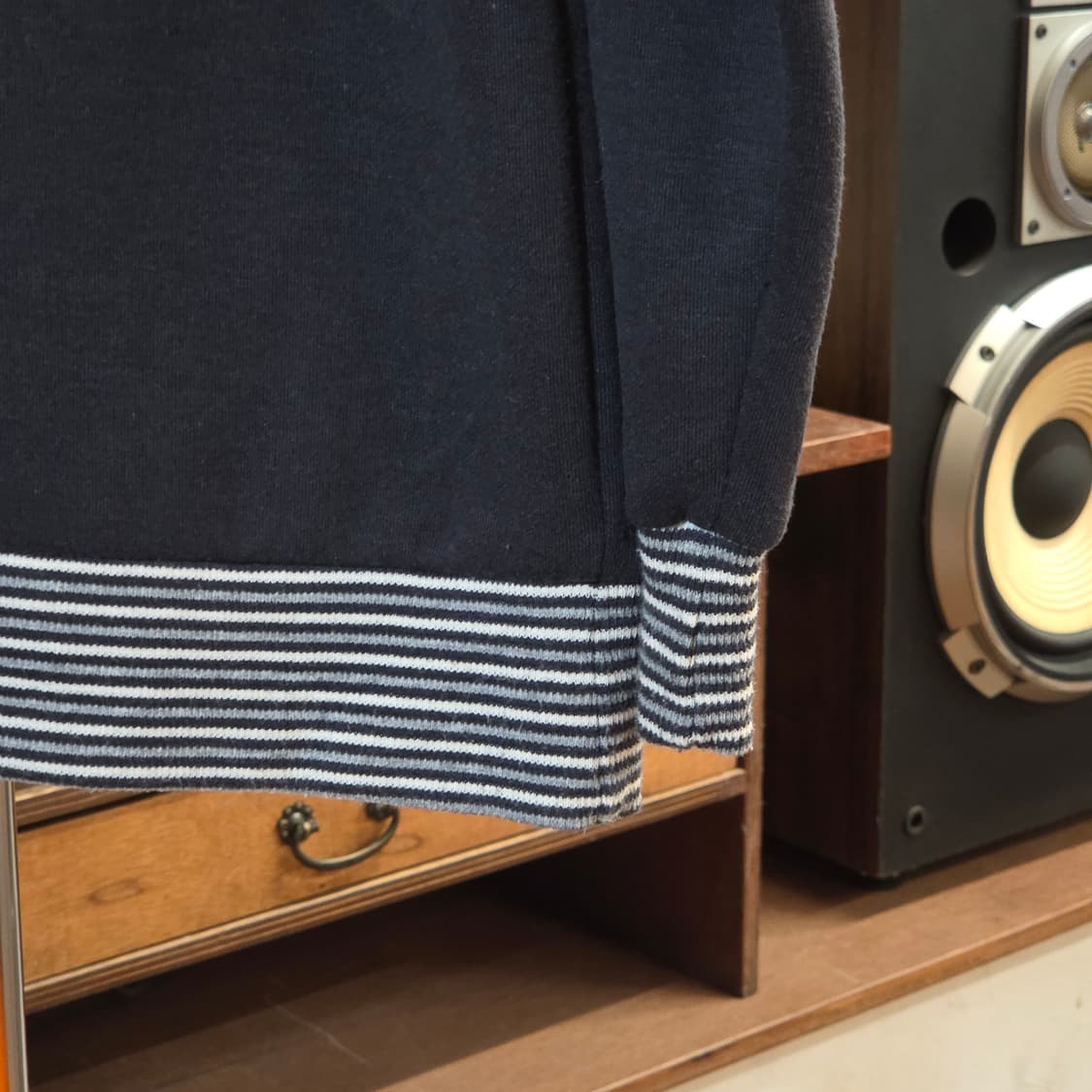 JPN 스트라이프 포인트 차콜 코튼 집업 상품이미지6