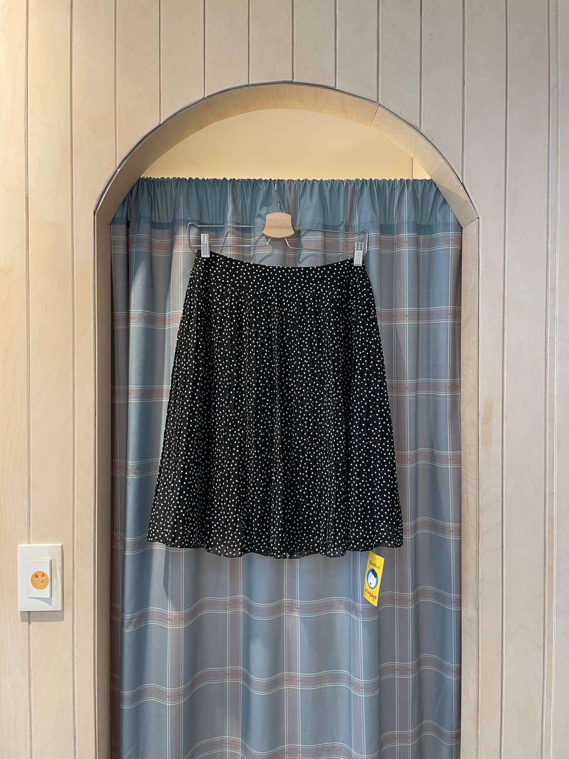 일본빈티지 도트 플리츠스커트 상품이미지4
