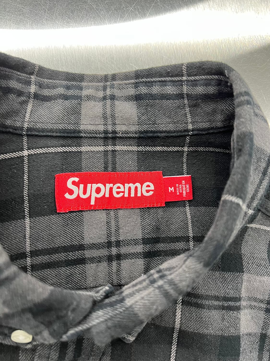 슈프림 24fw 플레이드 플란넬 셔츠 블랙 상품이미지7