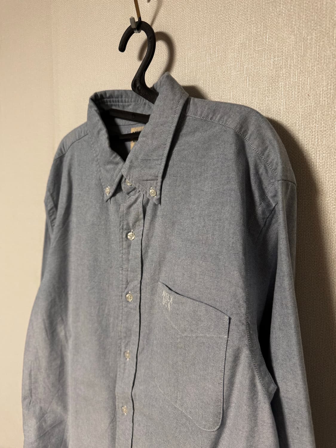 아비렉스 스몰 자수 블루 셔츠 상품이미지1