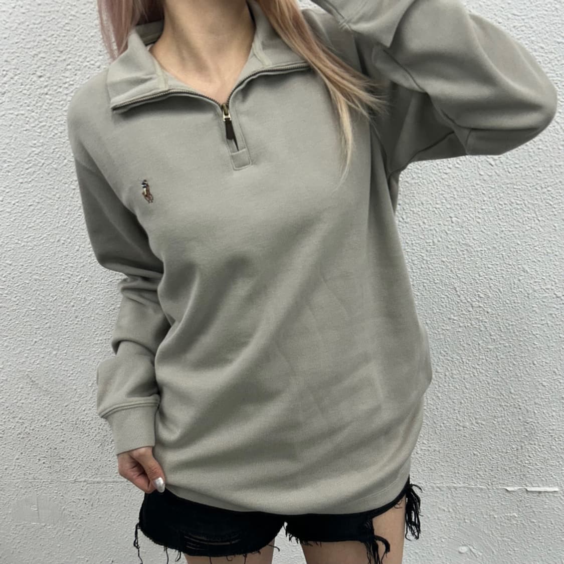 폴로 랄프로렌 옥스포드 베이지 반집업 XL 상품이미지1