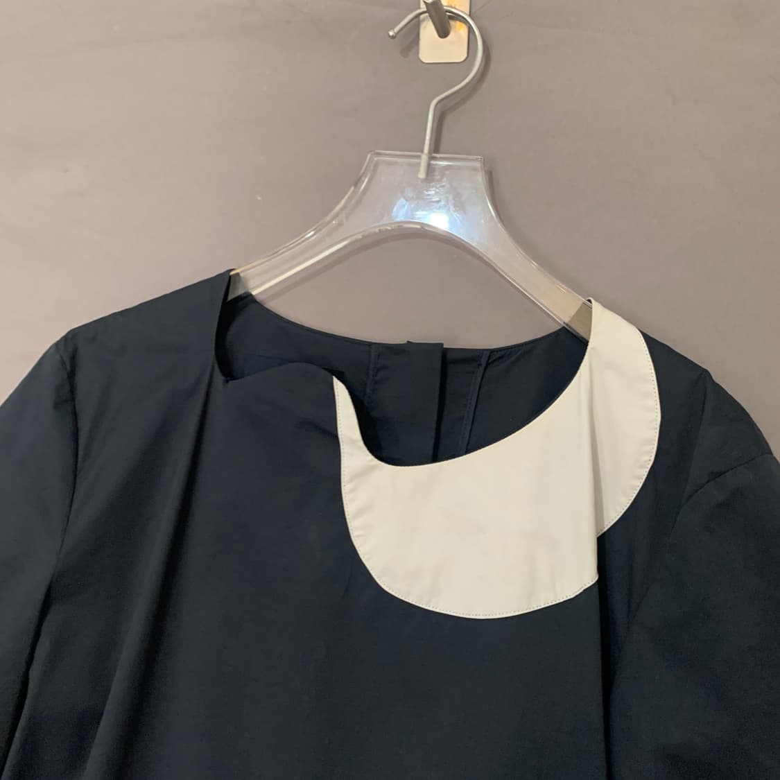 RECTO 렉토 컬러블럭 커브드 반팔 스판 원피스 상품이미지5