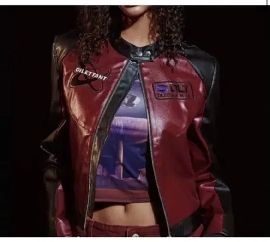 DILETTANTISME 레이싱 비건레더 자켓 os 상품이미지1