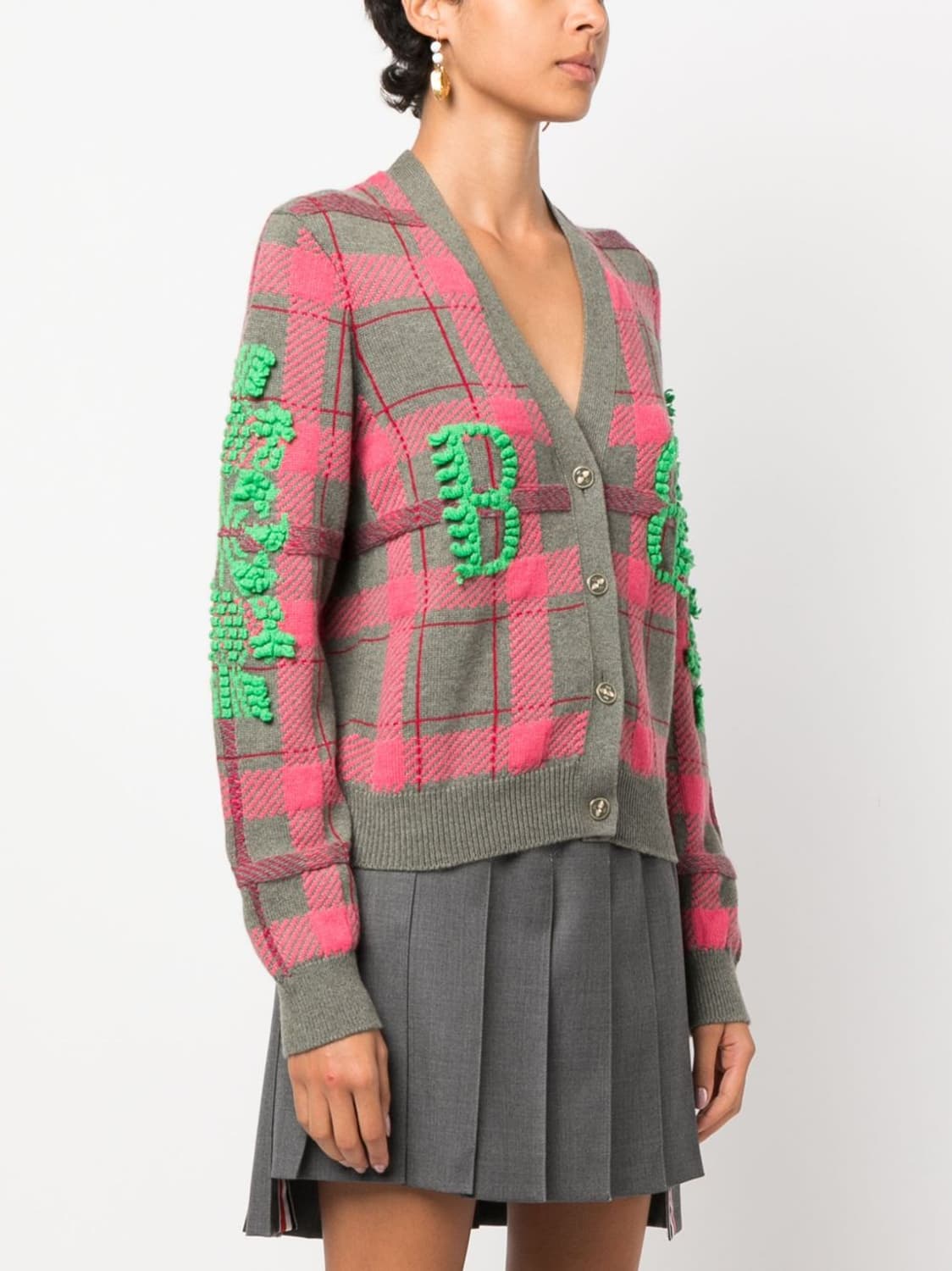 (정품)샤넬 배리 BARRIE  핑크 타탄 캐시미어 니트 상품이미지7