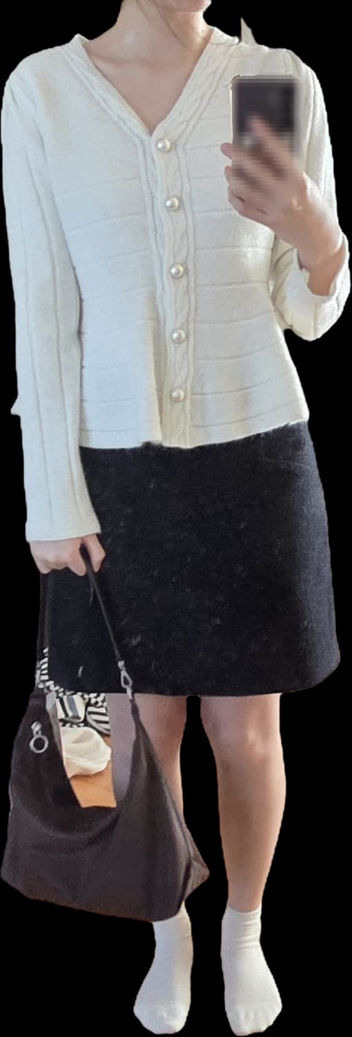 브이넥 베이지 가디건 상품이미지5