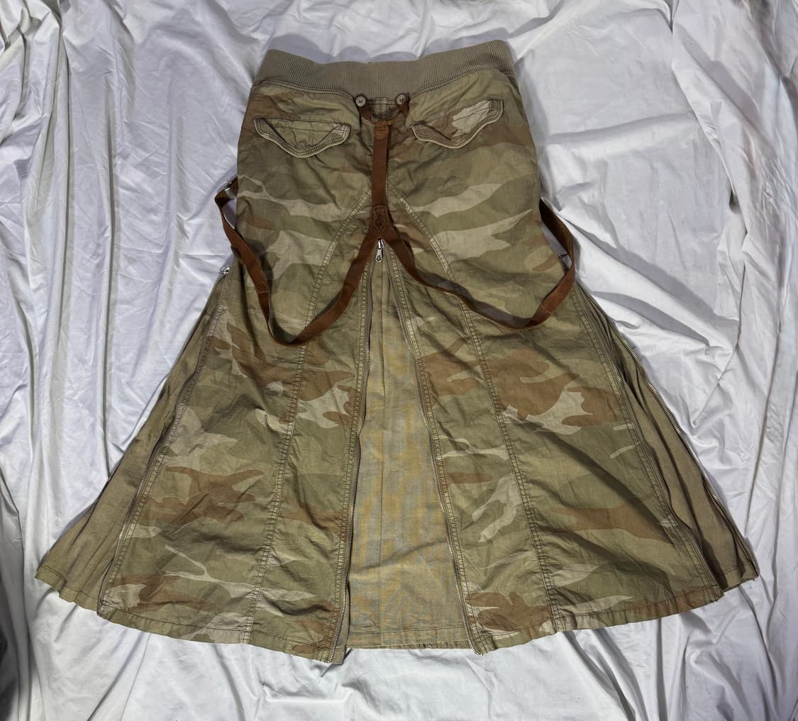 Goa 카모 패턴 서스펜더 롱 스커트 y2k  상품이미지2