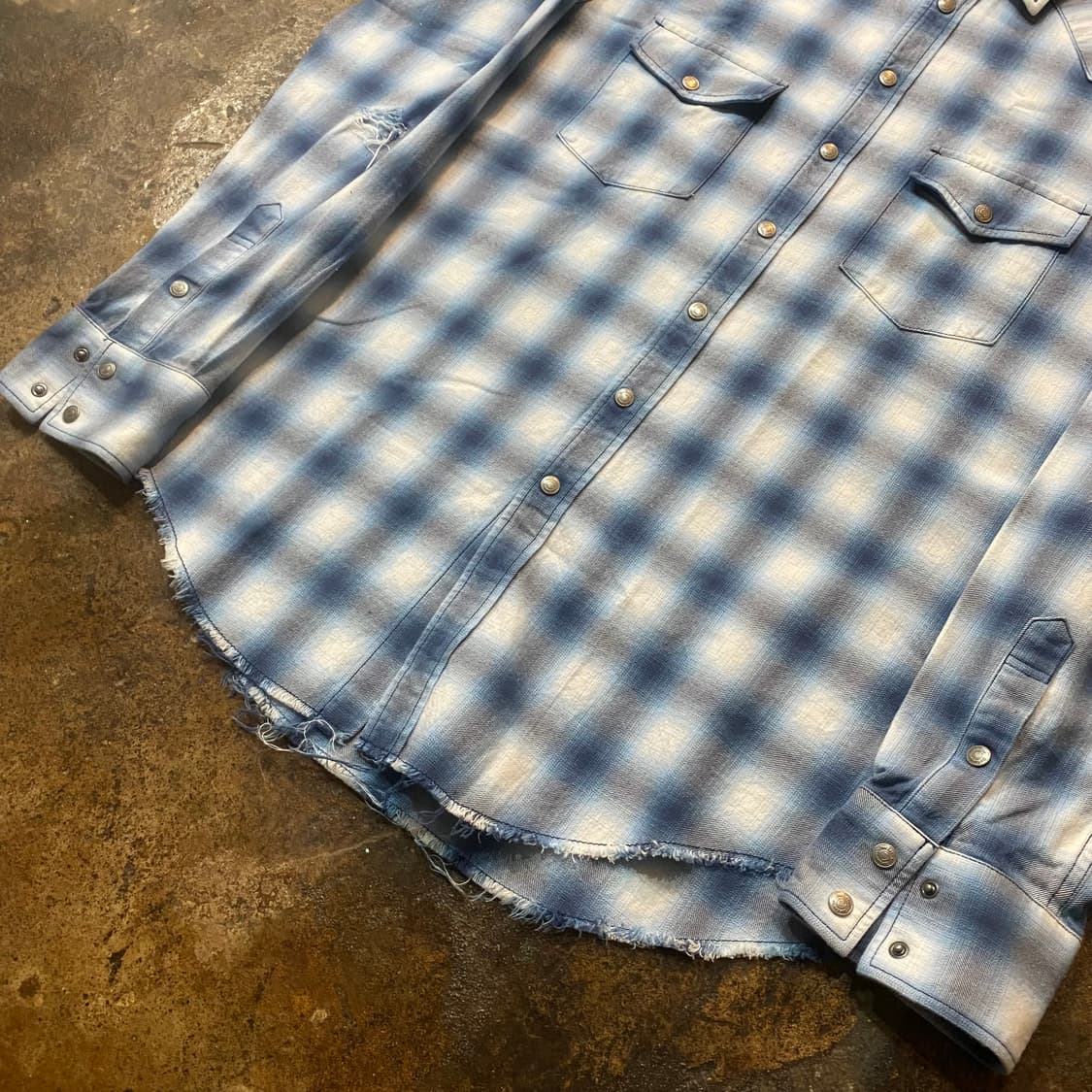 (M) The Letters 데미지 웨스턴 플라넬 셔츠 상품이미지3