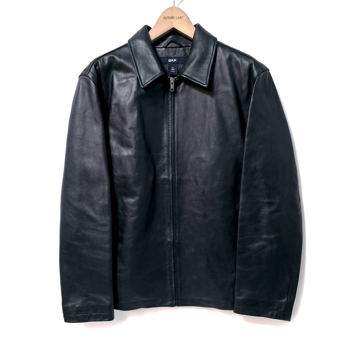 [M] 올드 갭 싱글레더 자켓 블랙 00s 상품이미지1
