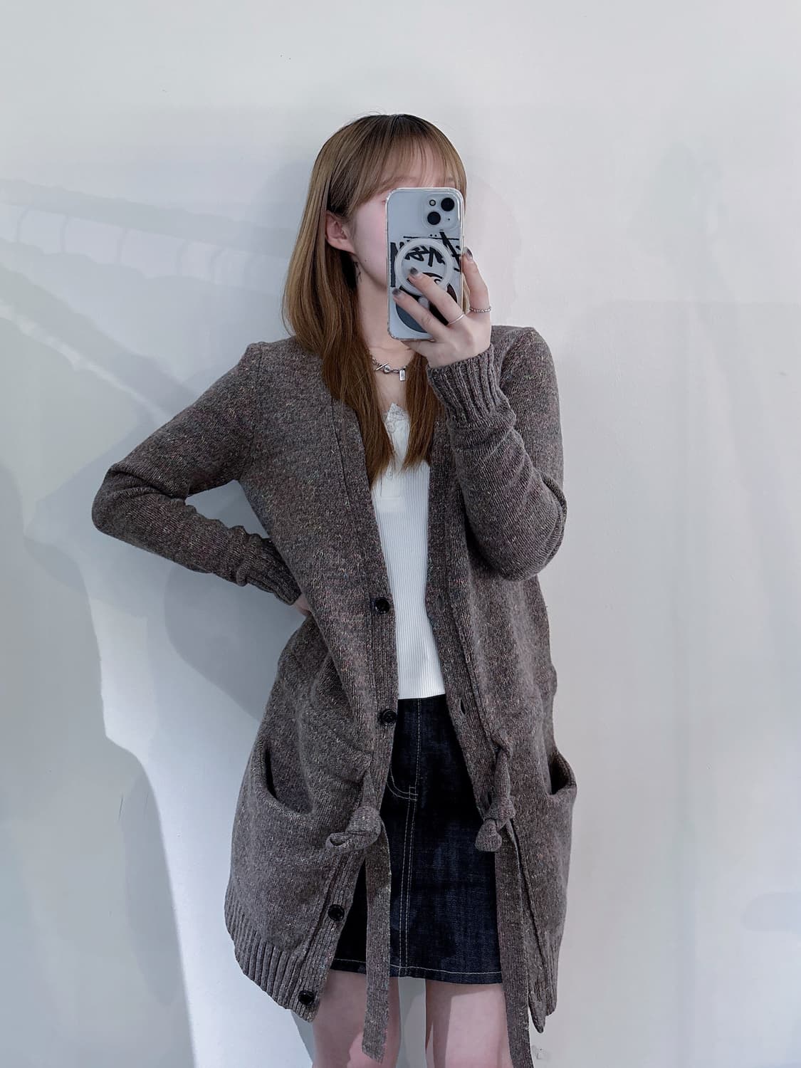 씨바이끌로에 브라운 롱 가디건 상품이미지1