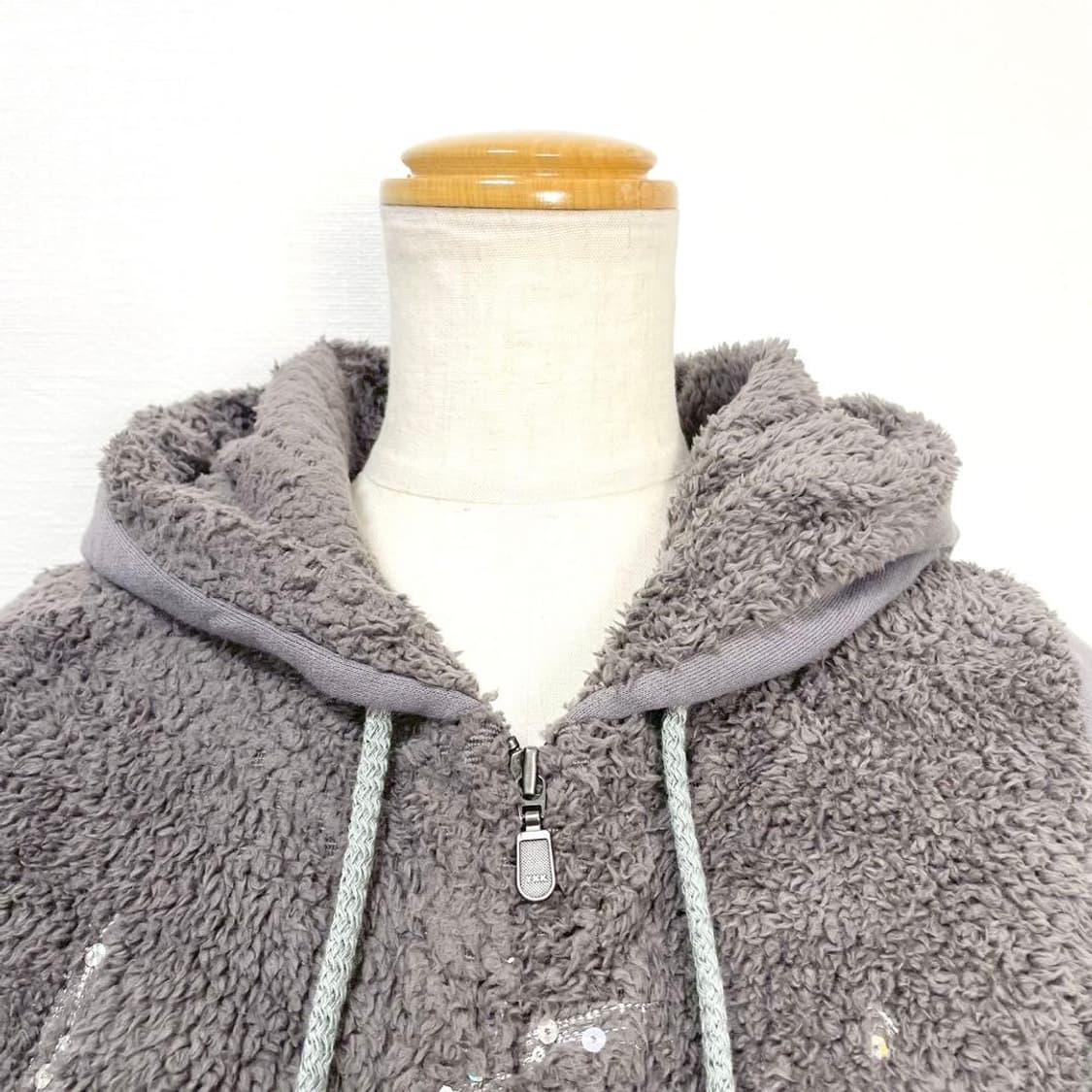 히스테릭 글래머 아카이브 글리터 스컬 플러피 후드 집업 상품이미지5