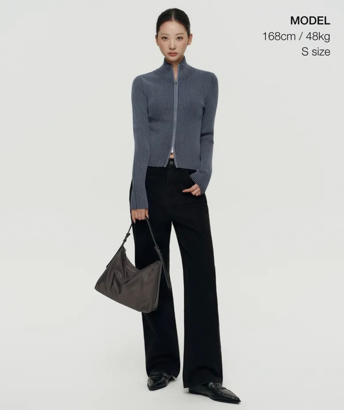 무탠다드 우먼 슬림 니트 집업 상품이미지2