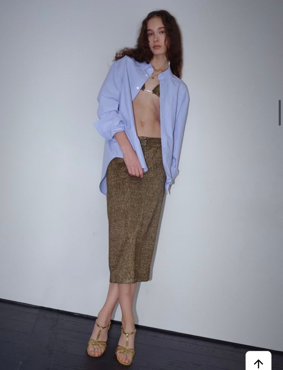 새상품 moonsun 문선 골드스커트 상품이미지2