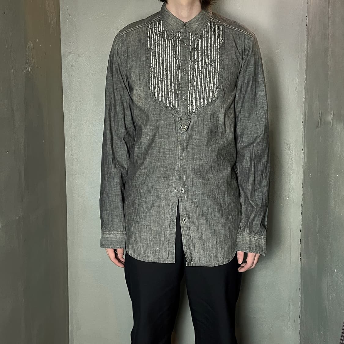 디젤 디스트레스드 턱시도 셔츠 상품이미지1