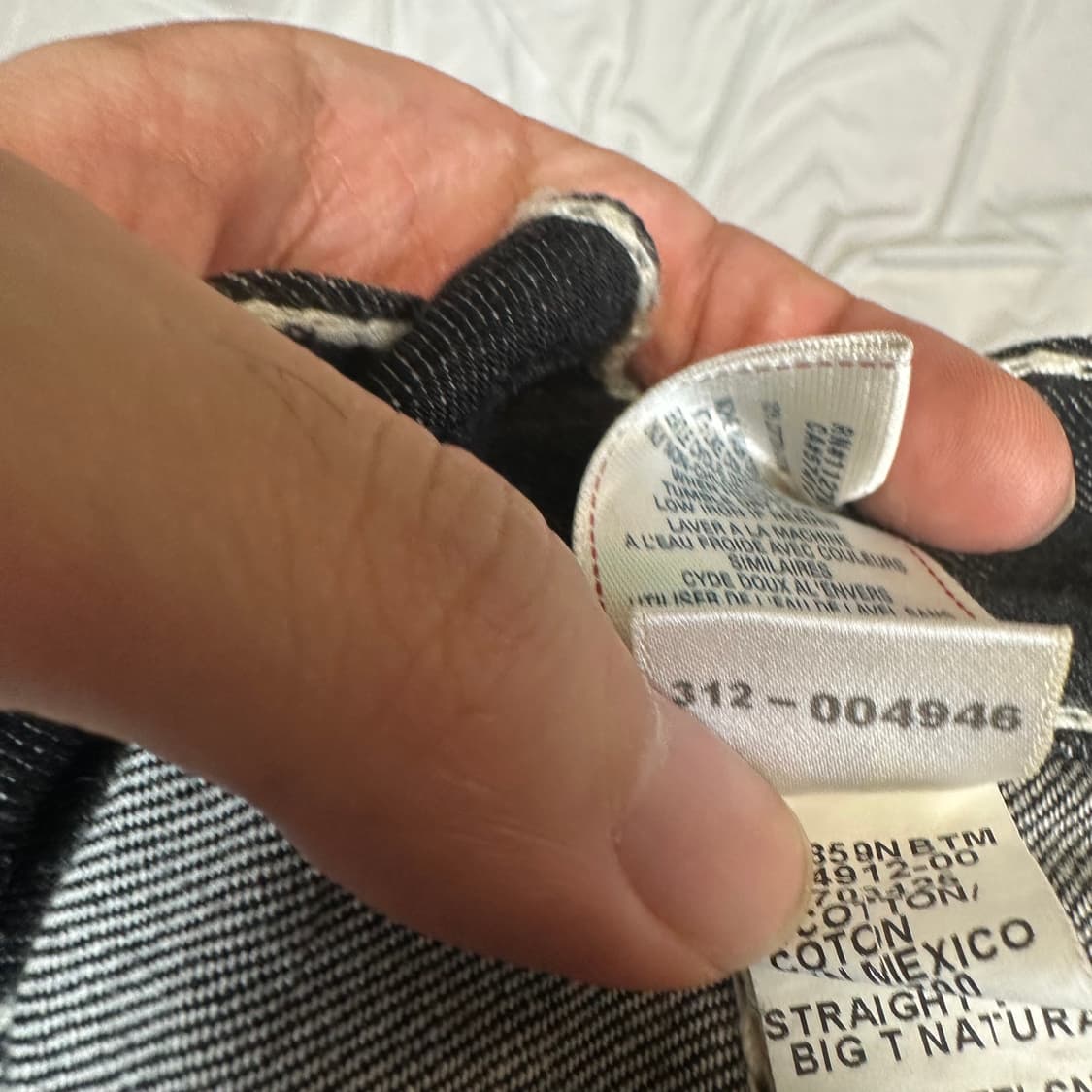 트루릴리전 화이트 스티치 스트레이트 흑청데님진 33 상품이미지6