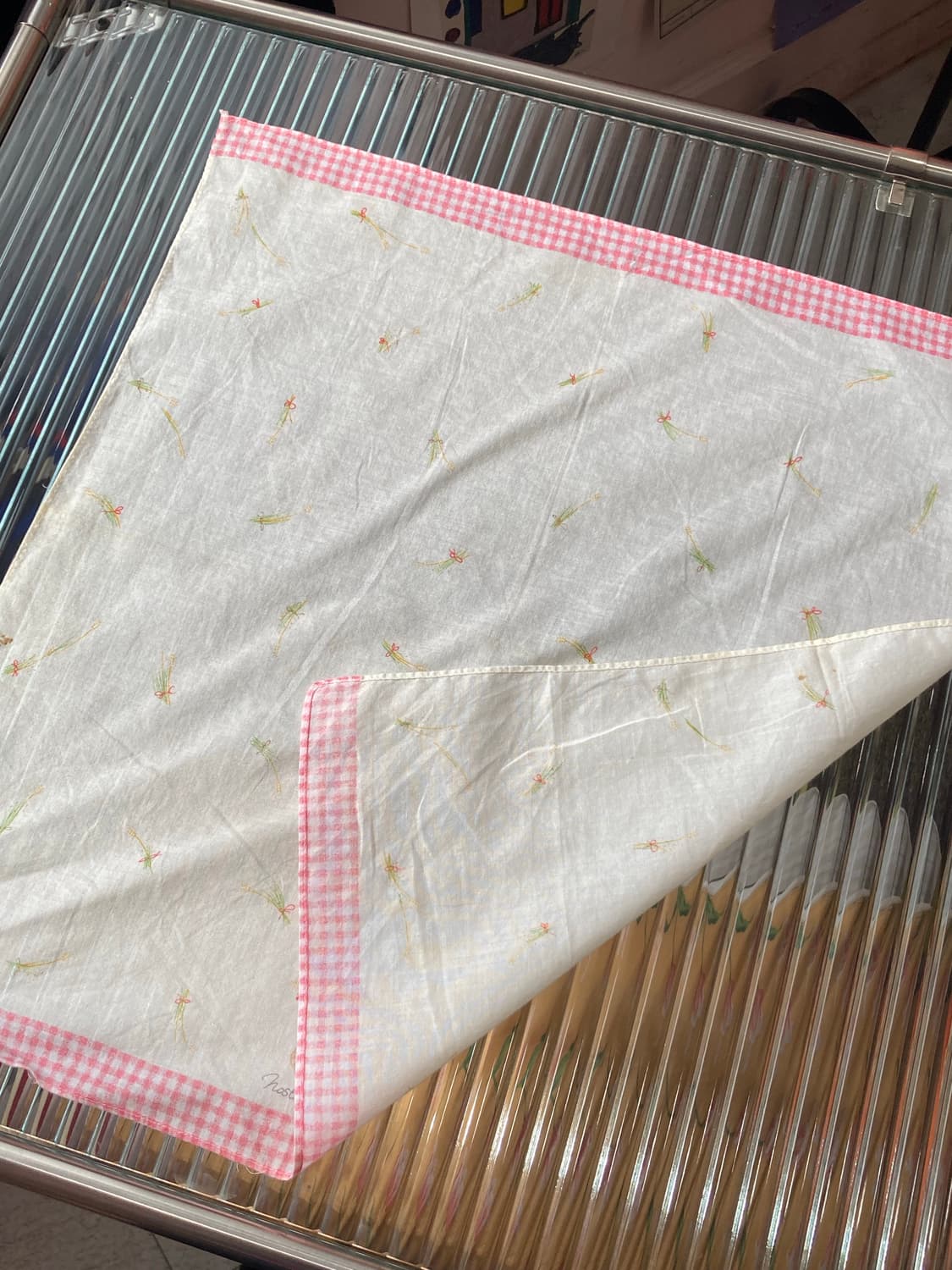 빈티지 체크 포인트 손수건 상품이미지3