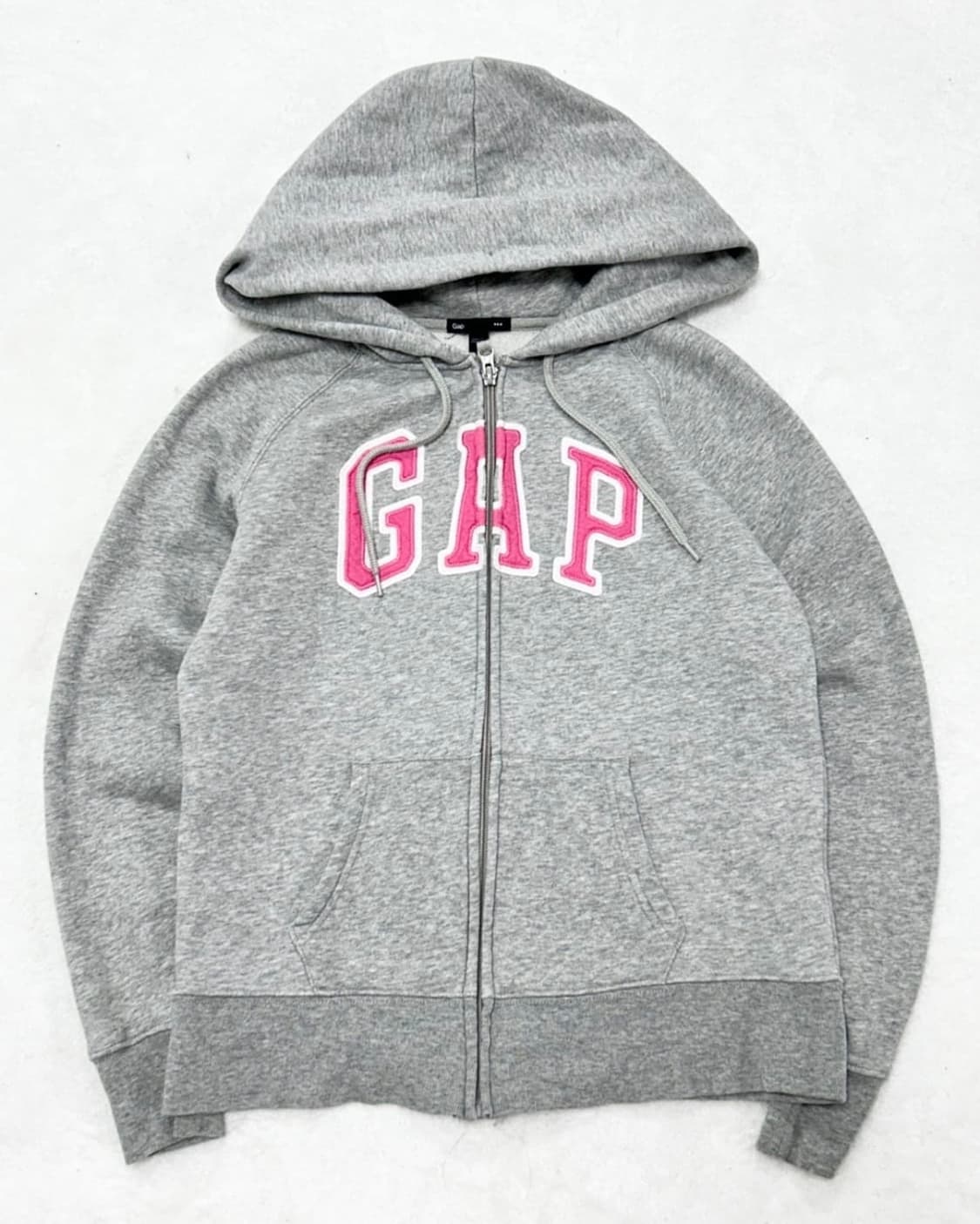 Gap 갭 그레이 핑크 빅 로고 후드 집업 S 상품이미지2