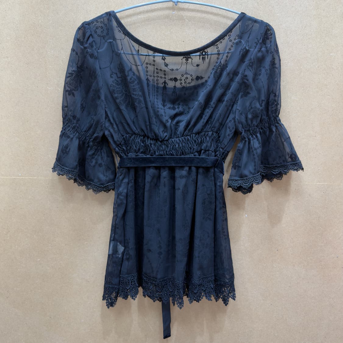 일본빈티지 크레아레 시스루 레이스 블라우스 상품이미지10