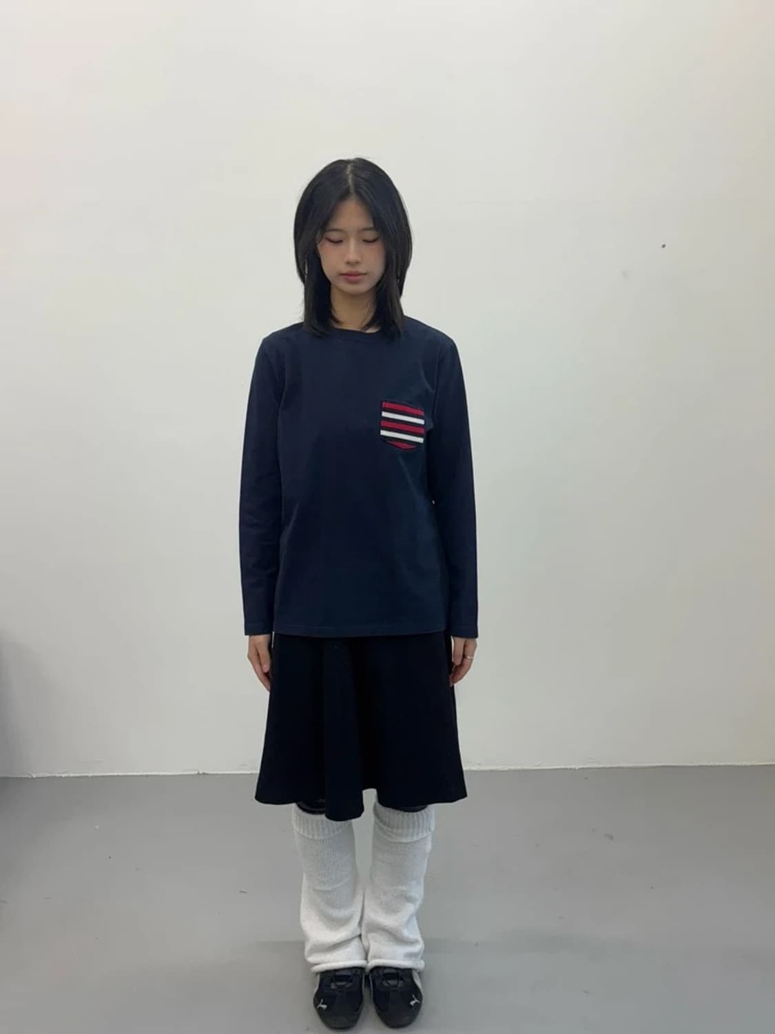 BEAMS Navy Pocket Long Sleeve Tee 상품이미지1