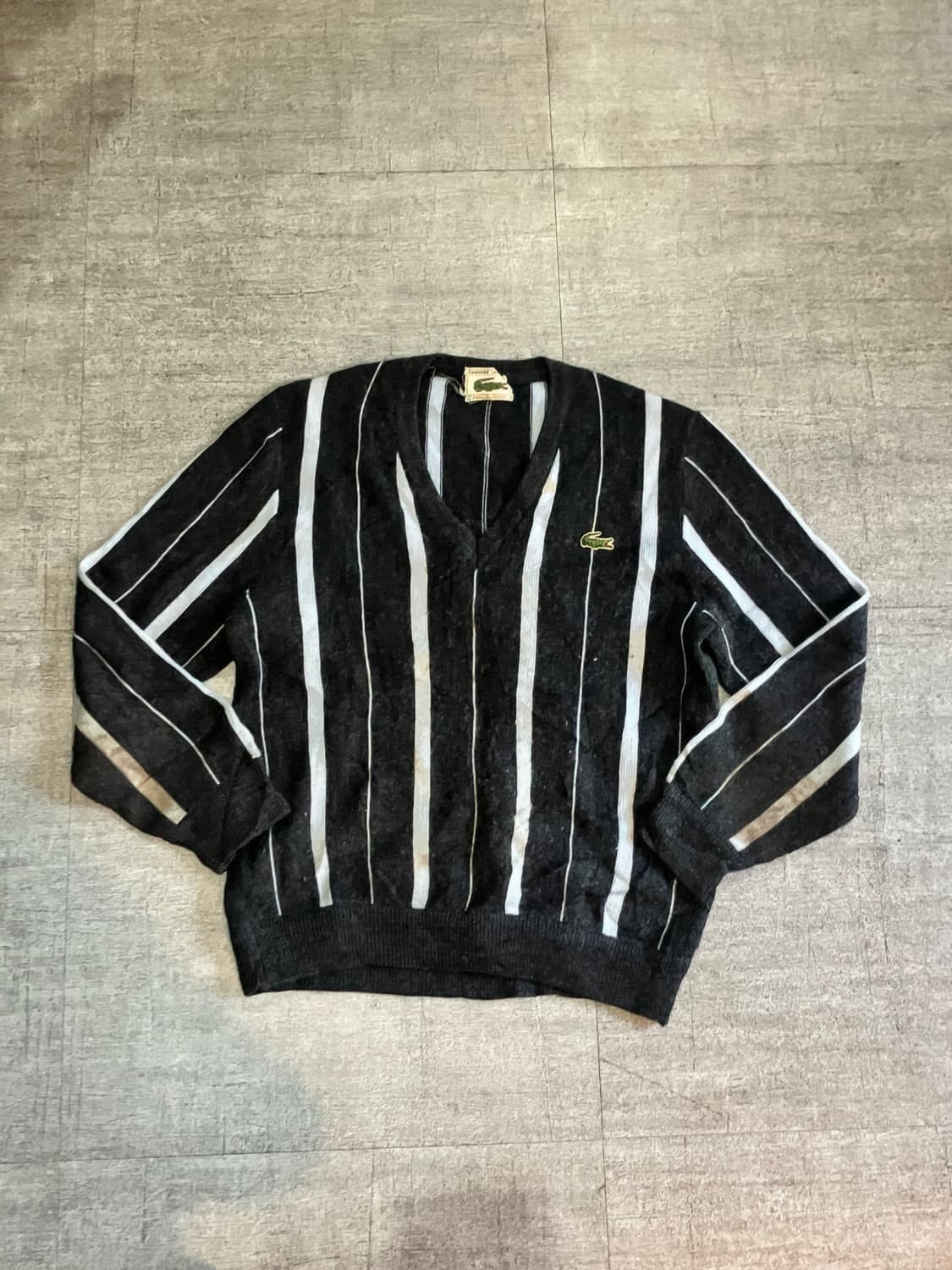 Lacoste 라코스테 올드스쿨아메카지 스트라이프 90‘s 니트스웨터 상품이미지1