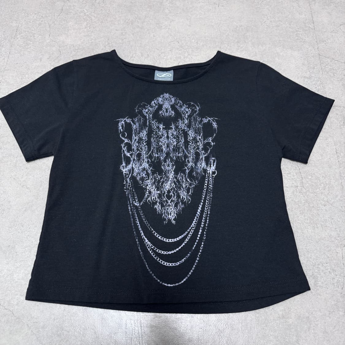 일괄) 허그유어스킨 스티치 스타 반팔 차콜+체인 티셔츠 상품이미지2