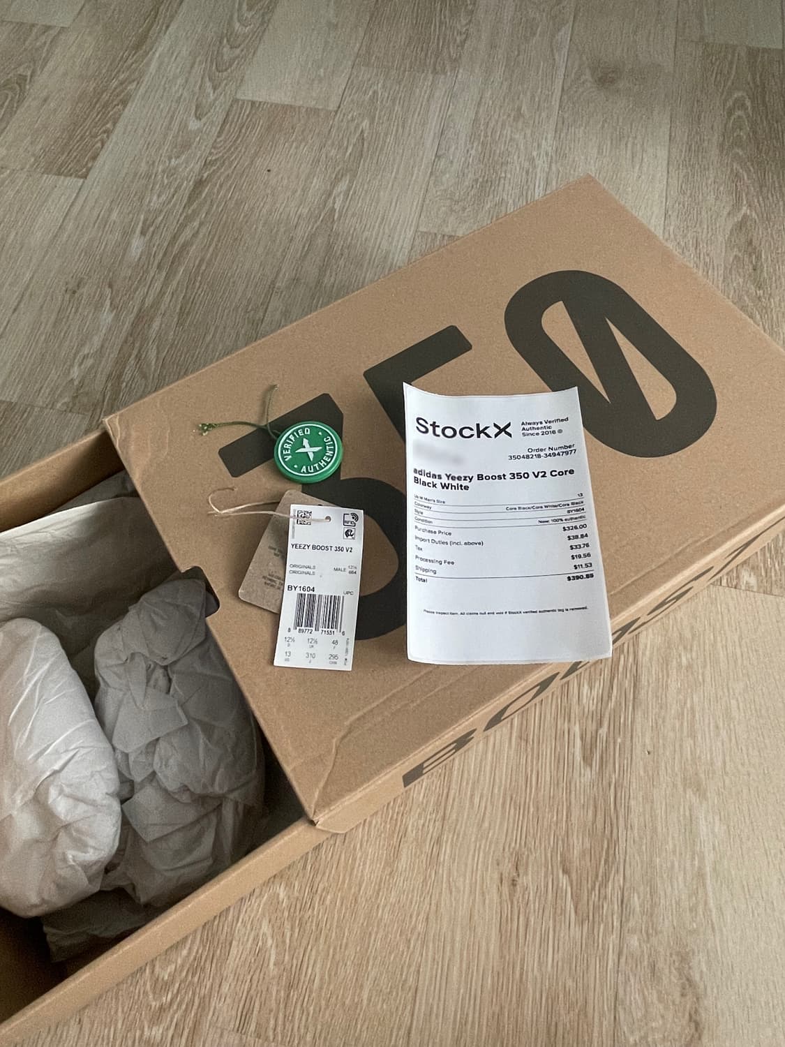 [310] 아디다스 이지부스트 350 V2 코어 블랙 화이트 us13 상품이미지5