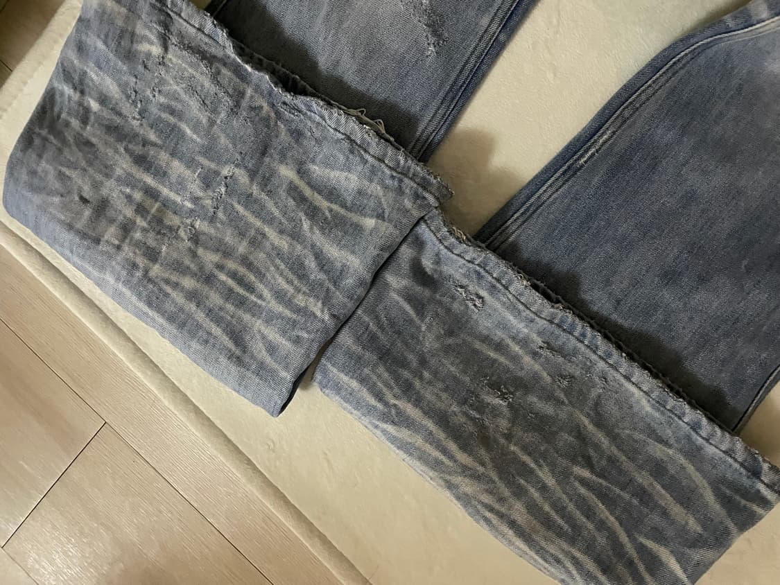 언더마이카 오버 플레어진 연청 [1] 상품이미지4