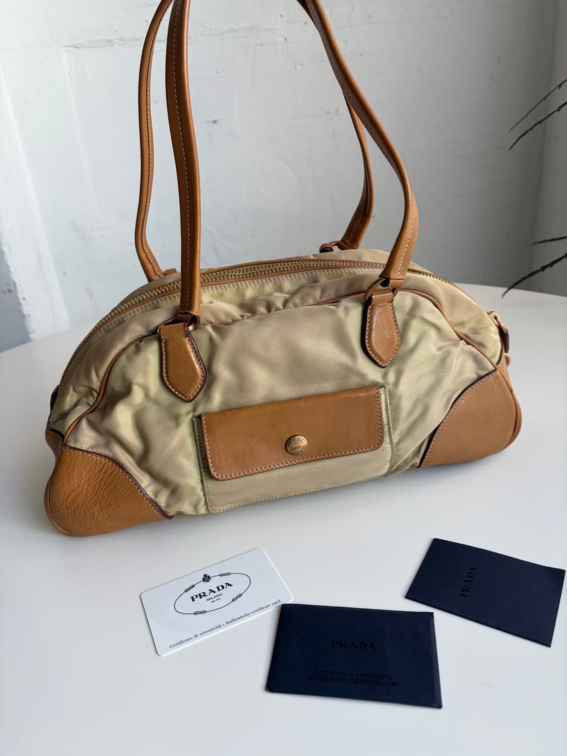 프라다 나일론 레더 숄더백 상품이미지6