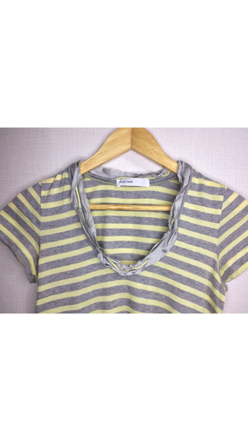 Sacai luck 사카이럭 옐로우 스트라이프 반팔 상품이미지2