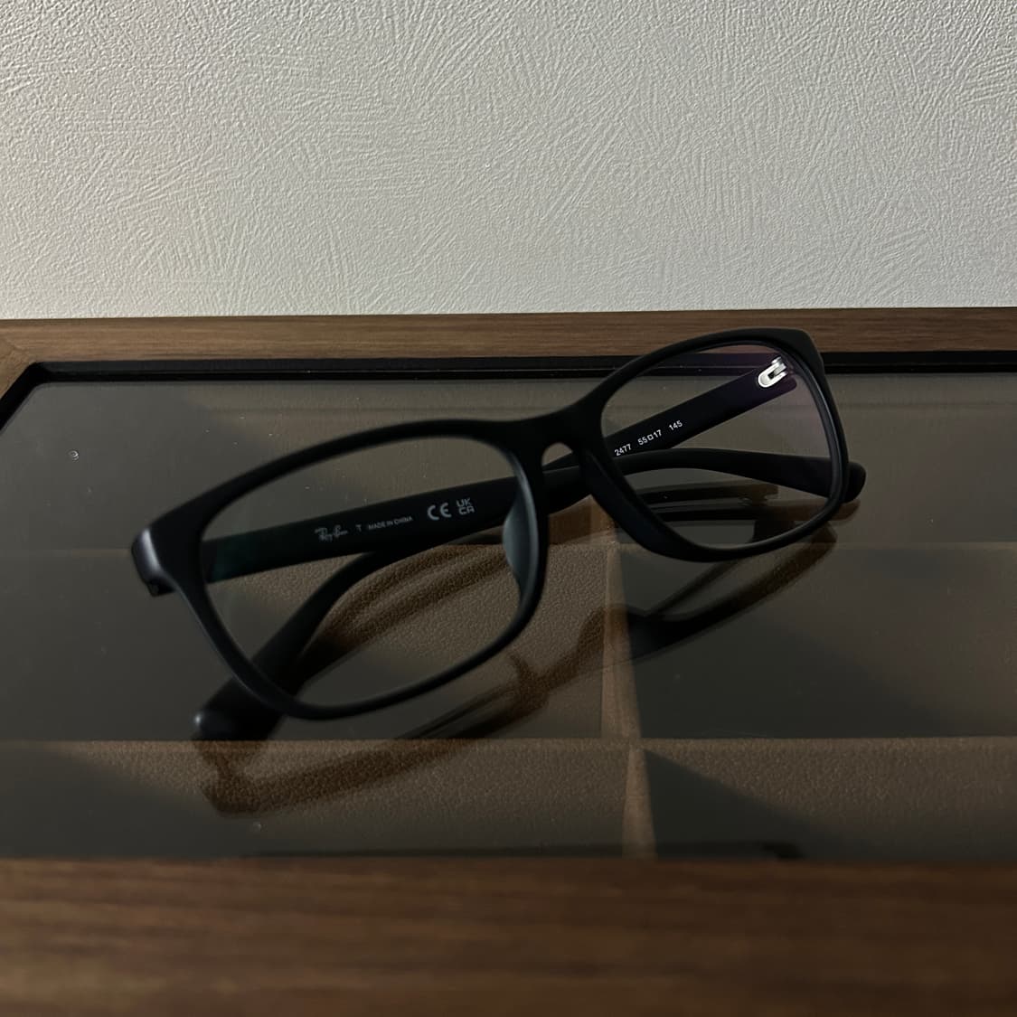 레이밴 블랙 무광 뿔테 55사이즈 rb5315 + 변색 렌즈 상품이미지1