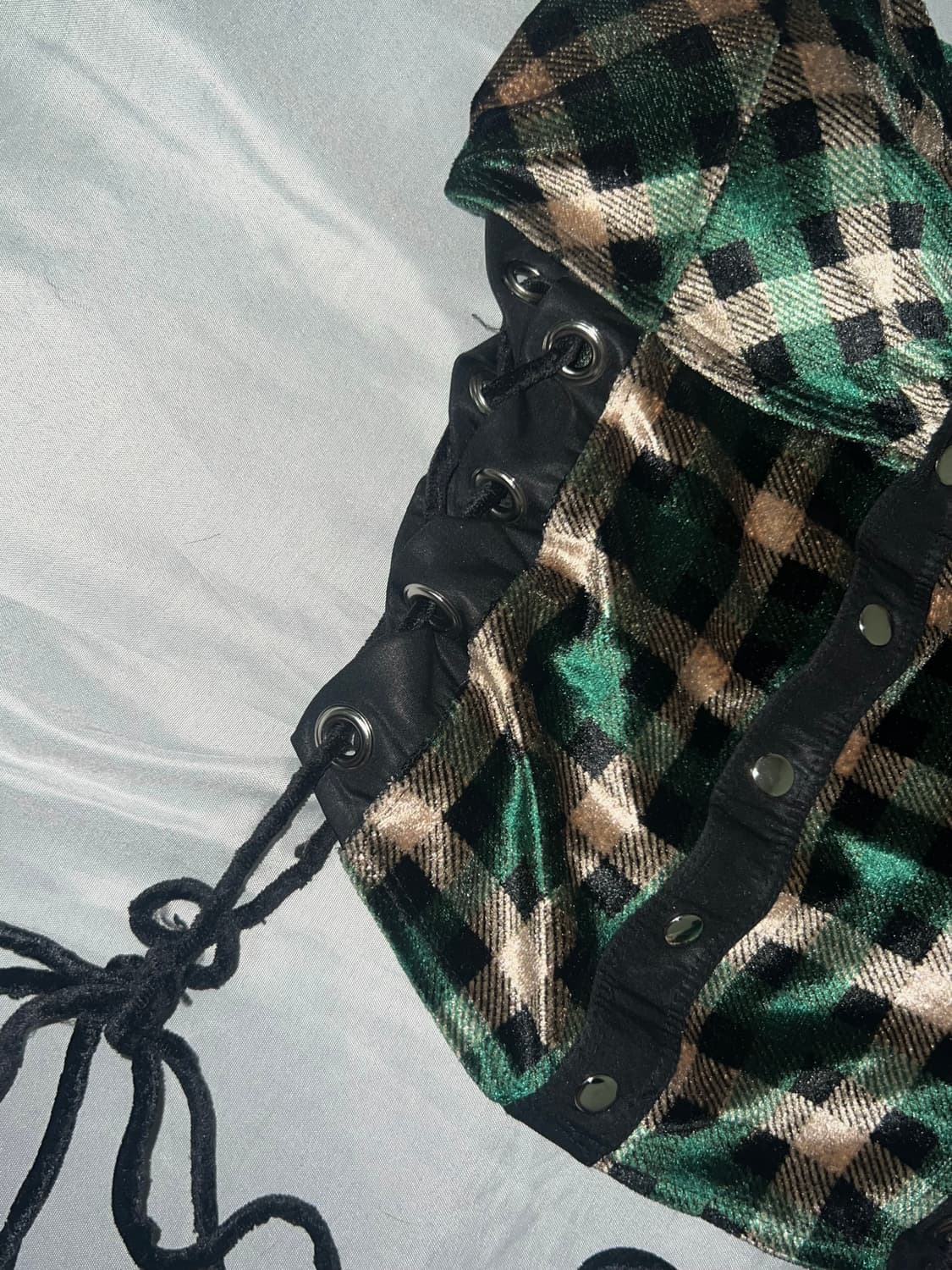 ✨vintage punk velvet sleeveless 아일렛 체크✨ 상품이미지5