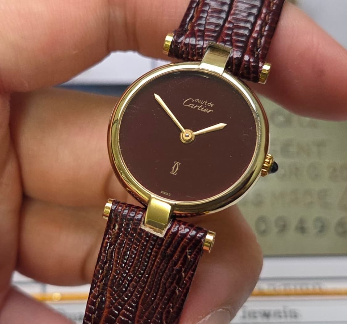 빈티지 까르띠에 머스트드 방돔 화이트로만 블루핸즈 여성용 (감정서 포함) 상품이미지4