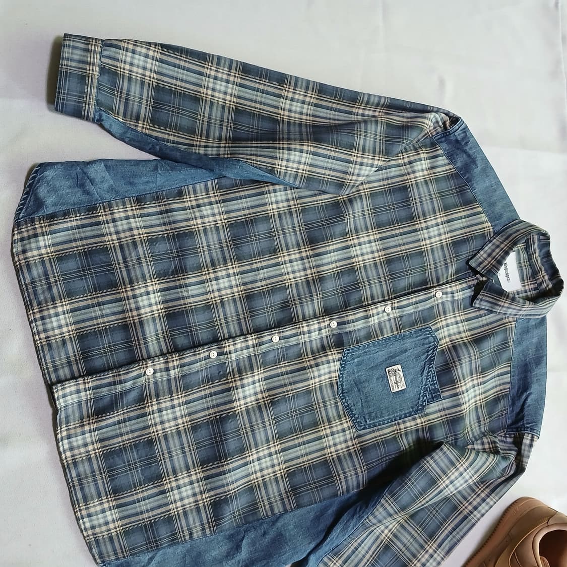 magoodgan 맥우드건 남녀공용 체크 데님 셔츠 남방 상품이미지9