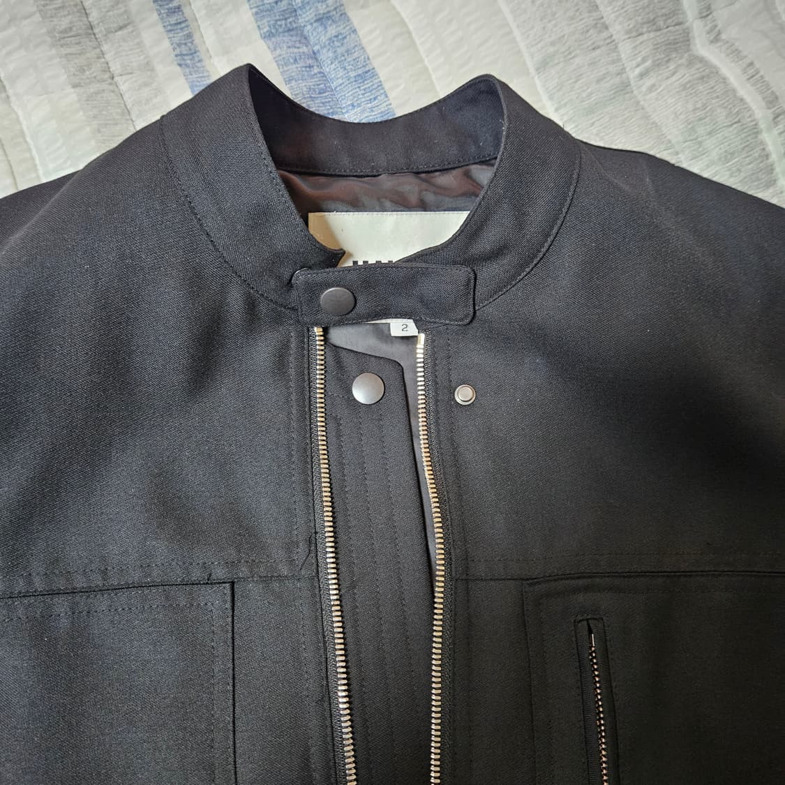 알렌느 울 카펜터 디테일 바이커 자켓 블랙 2사이즈 상품이미지4