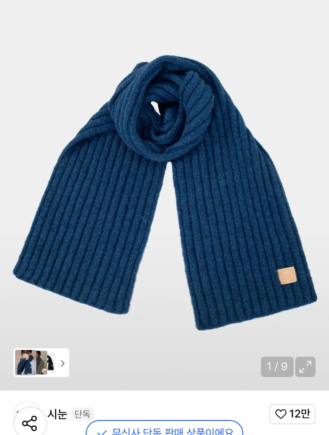 시눈 Sinoon 헤어리 코지 머플러 (블루) 상품이미지2