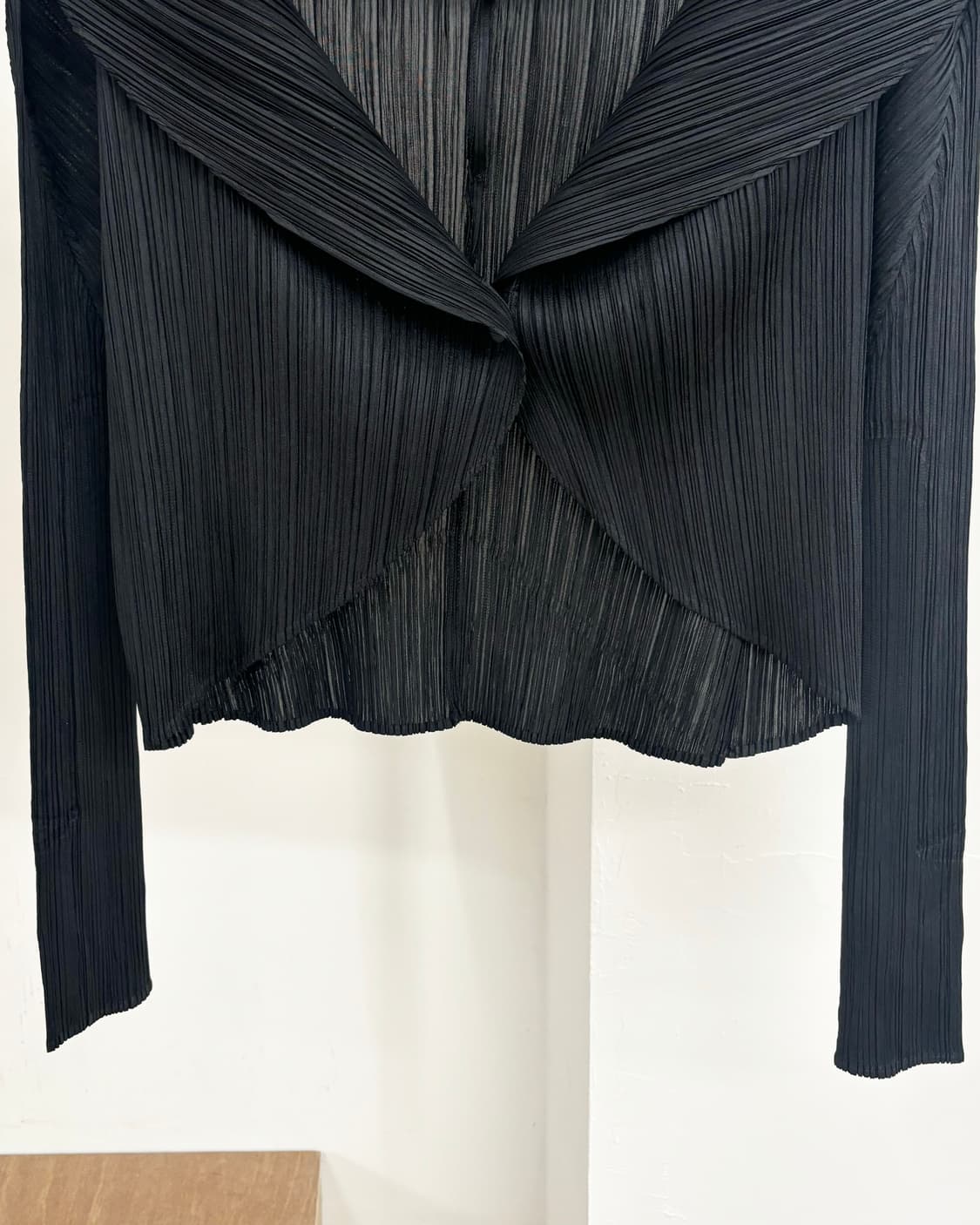 플리츠 플리즈 블랙 숄 카라 플리츠 가디건 상품이미지5