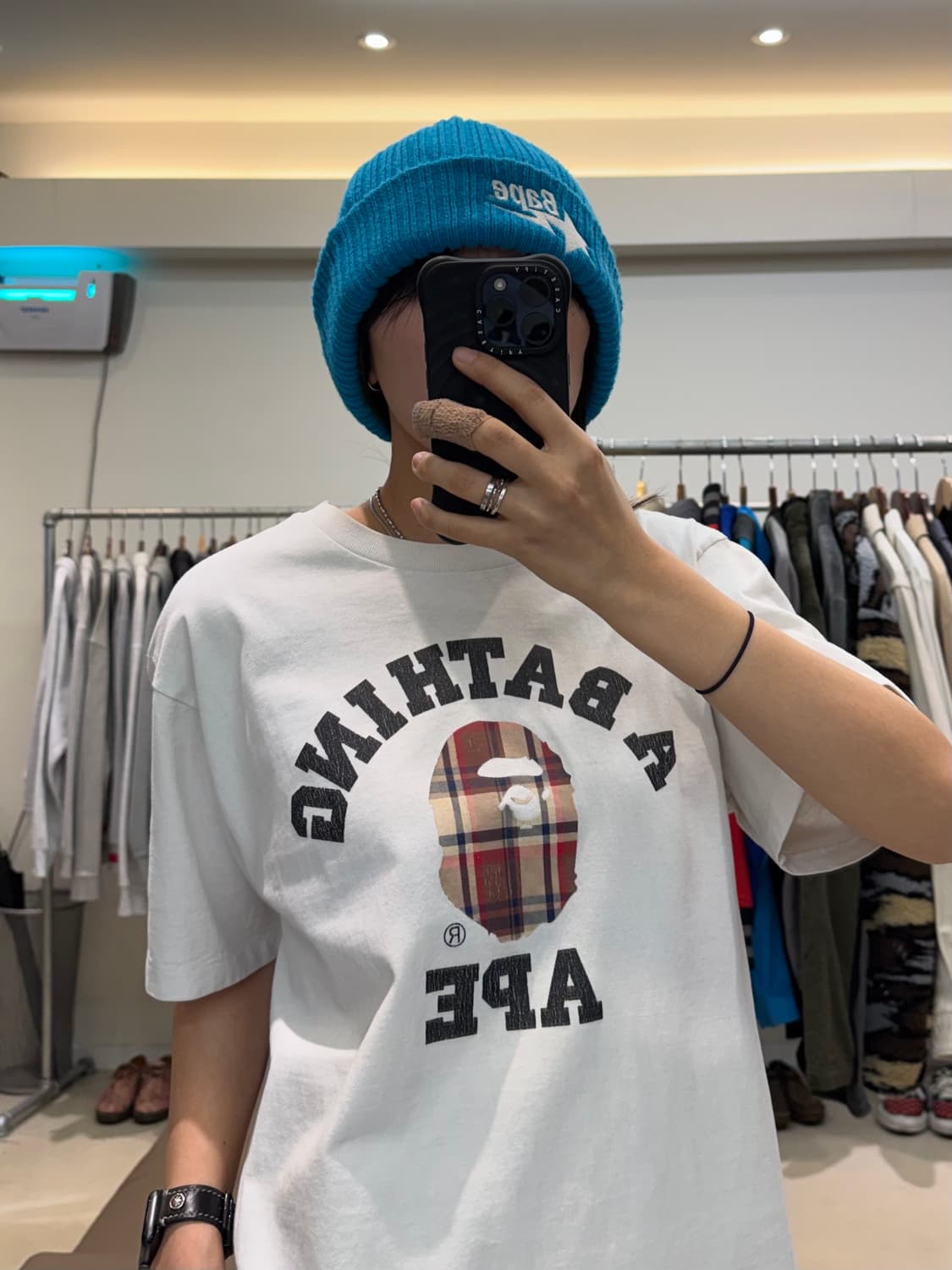 베이프 체크 컬리지 반팔 티셔츠 상품이미지7