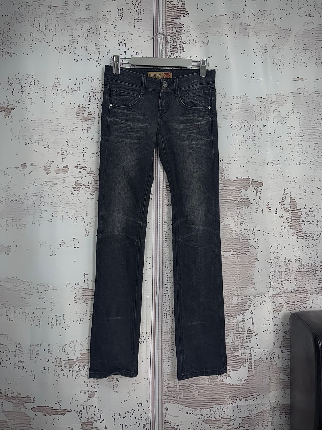 Washed black slim jeans 상품이미지1