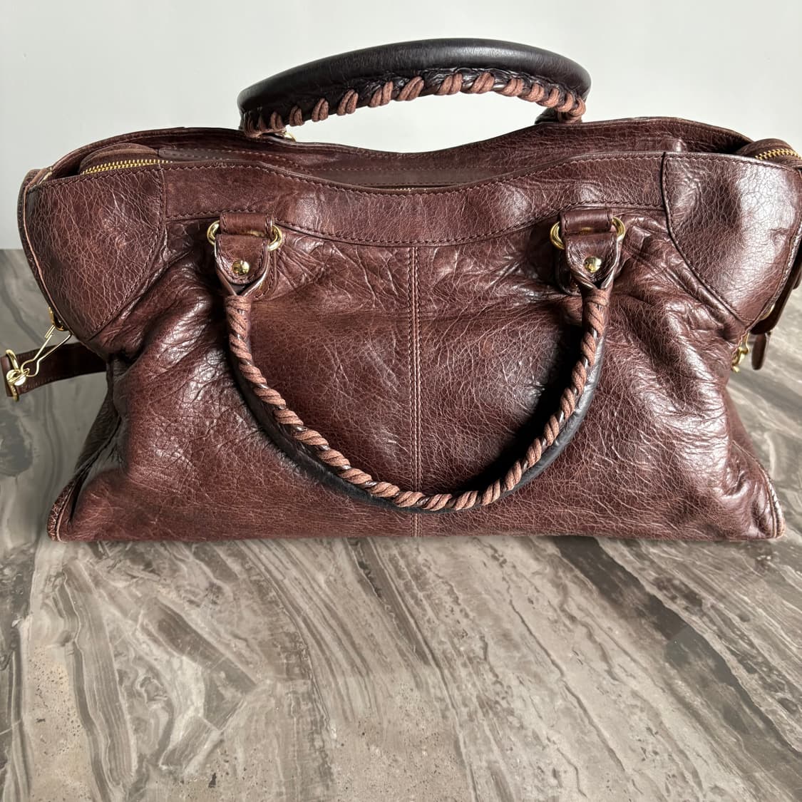 발렌시아가 시티 모터백 브라운 상품이미지4