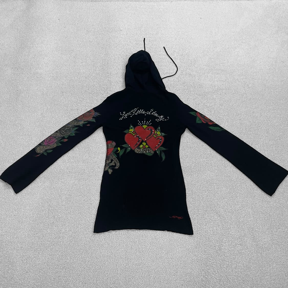 에드하디 Ed hardy 트리플 하트 스터드 후드 니트 상품이미지3