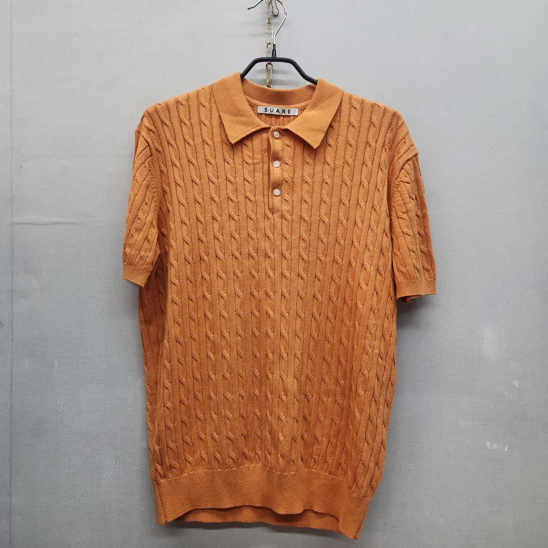 수아레 케이블 반팔 카라 니트 M(L~XL) 상품이미지1