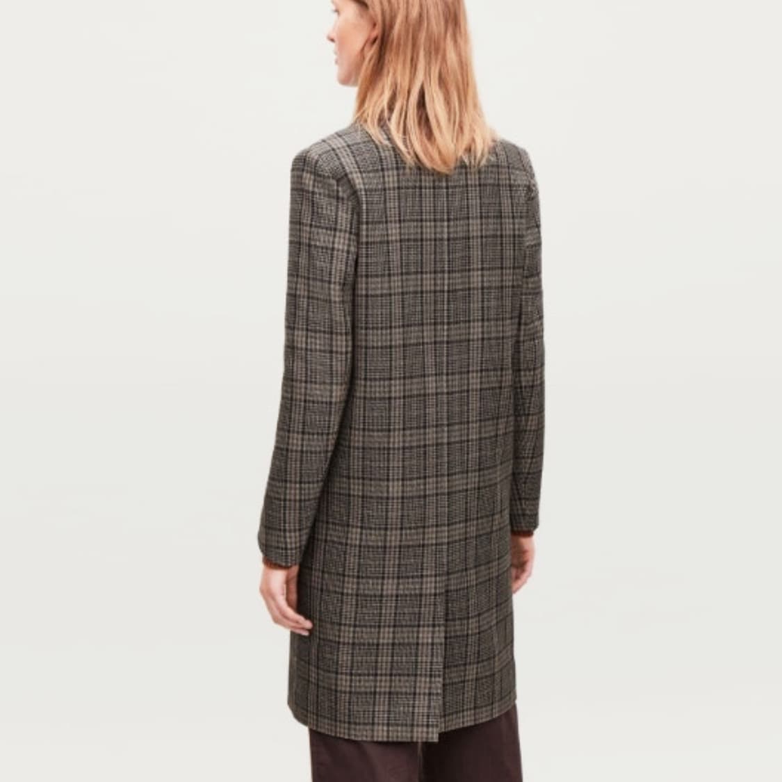 COS 체크 더블 울코트자켓 55-66 새상품 상품이미지3