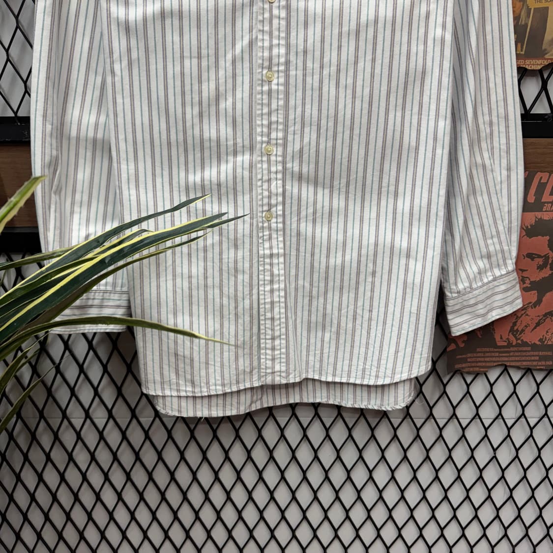 폴로 랄프로렌 스트라이프 긴팔 셔츠 네이비 포니 로고 포인트 화이트 상품이미지4