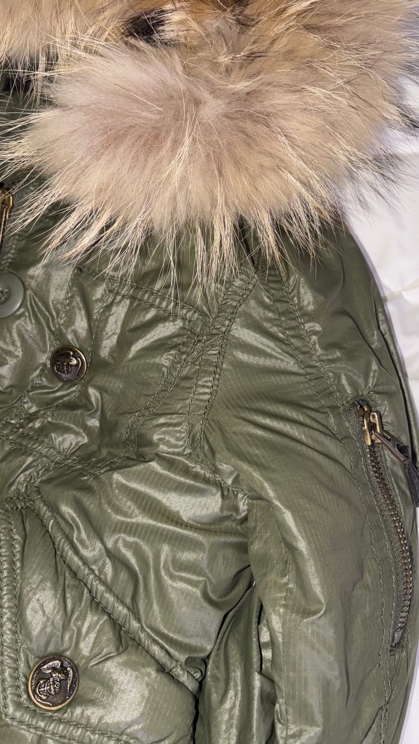 빈티지 갸루 카키 퍼 패딩💅 상품이미지5