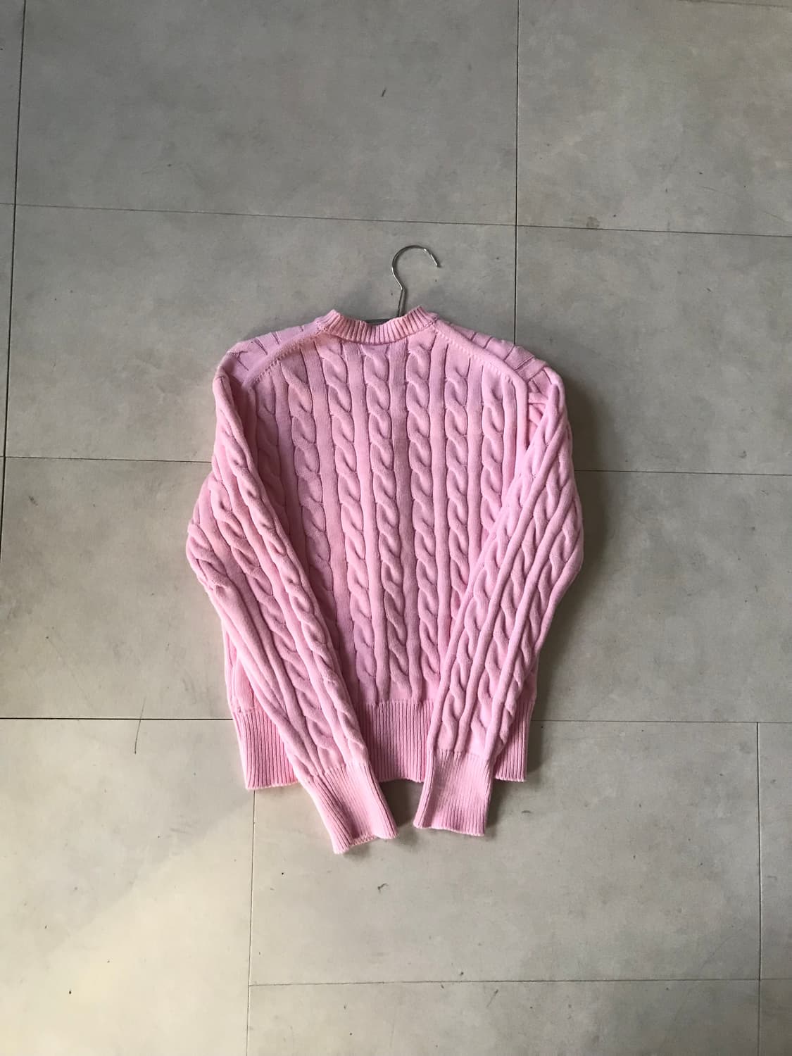 폴로 연핑크 케이블 니트 가디건 상품이미지8