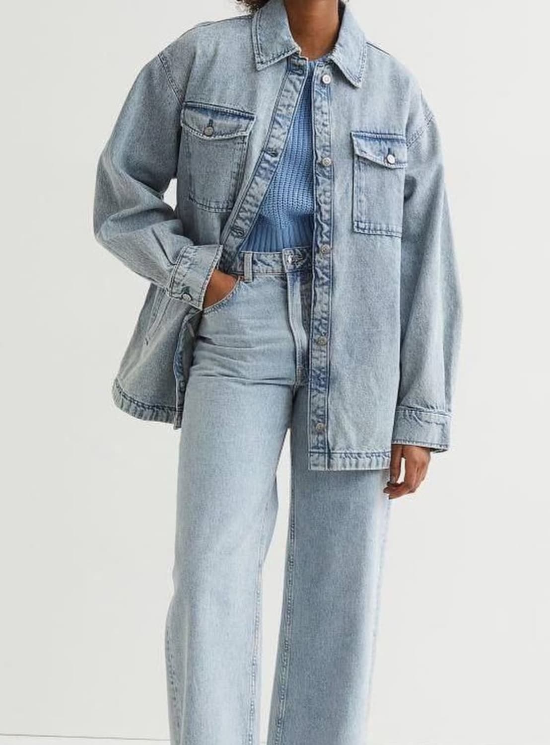 h&m 오버핏 데님 셔츠 자켓 상품이미지3