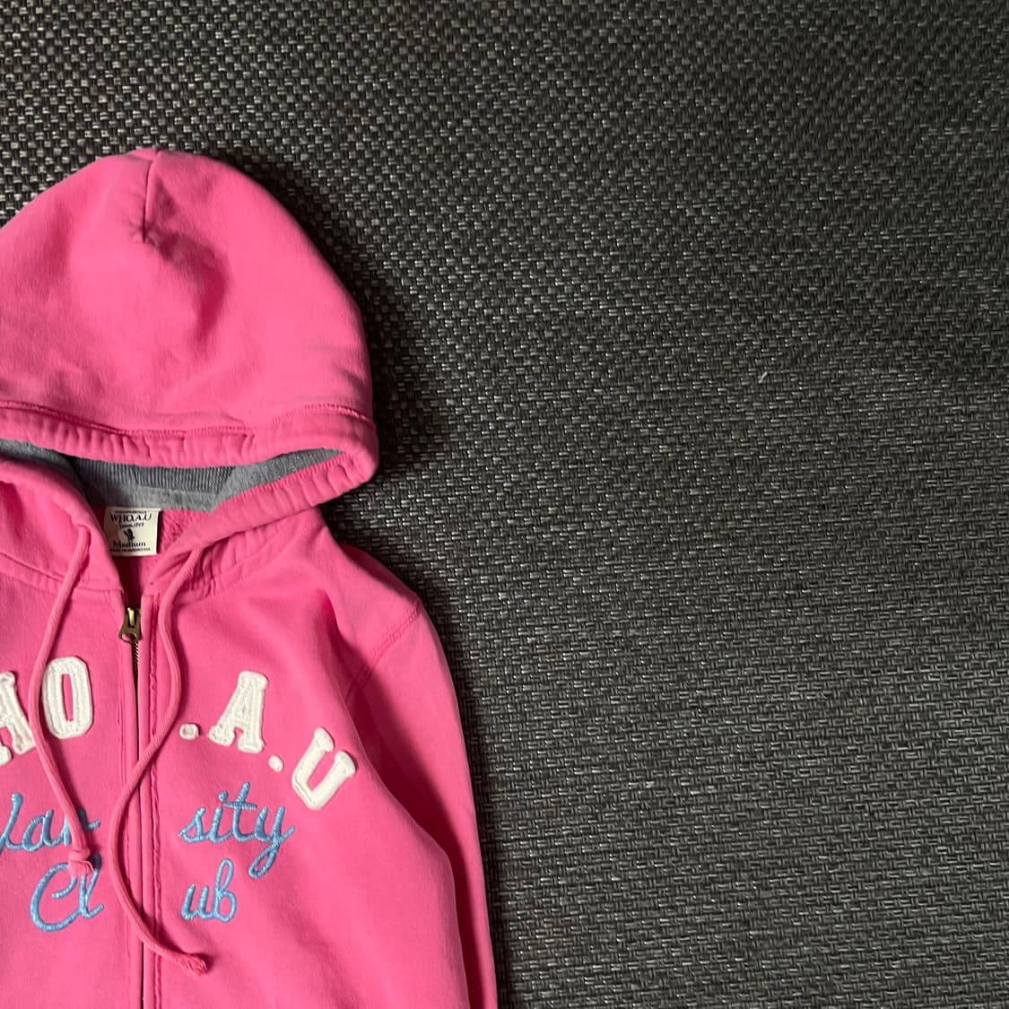 후아유 핑크 로고 레터링 후드집업 M 상품이미지3