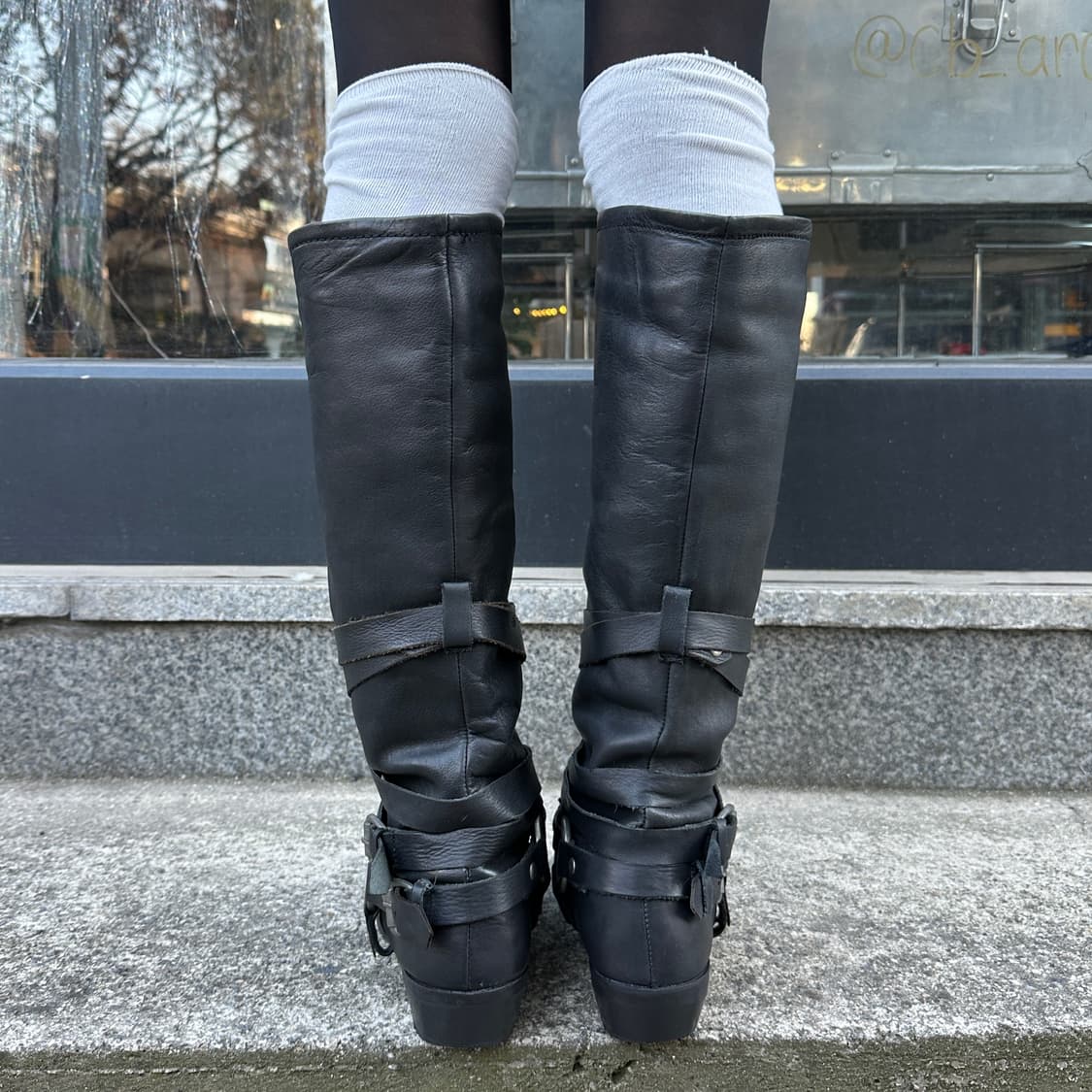 00s 미국 빈티지 가죽 본디지 롱 부츠 상품이미지8